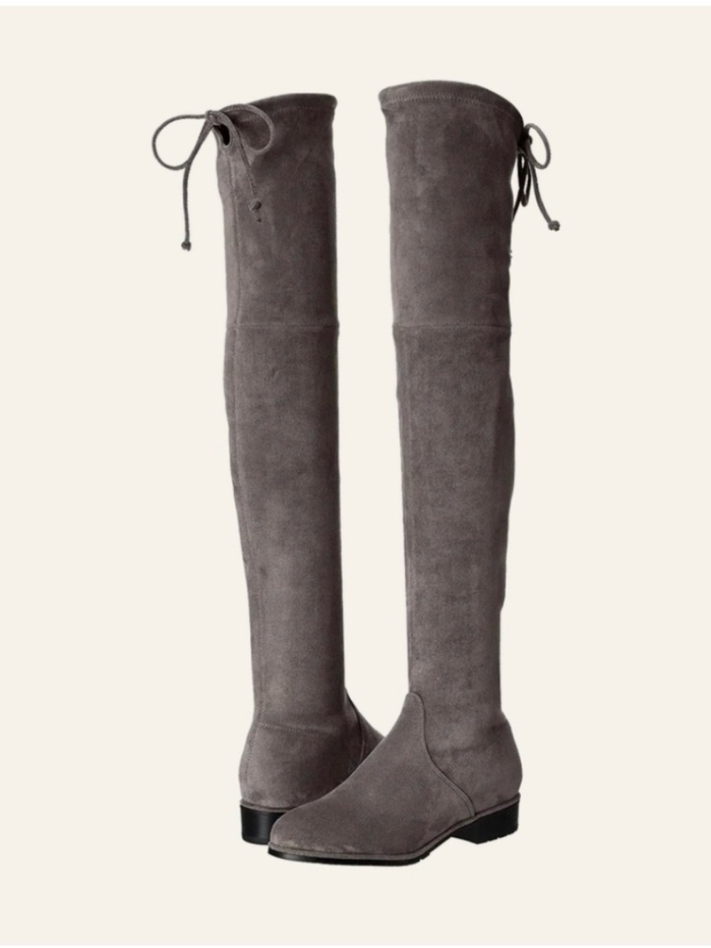 Over-the-Knee Faux-Suede Riding Boots - Taupe